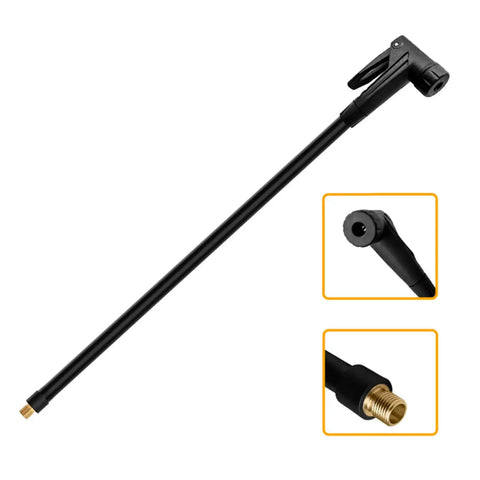 Flexible Tire Valve Locking Air Chuck Extension Hose Adapter Fits Car And Bike Pumps Quick Connect Inflator Kit For Road Trips Heavy Duty Maintenance Hassle Free Pressure Setup Perfect Addition To Your Auto Gear Bag. 1 meter rubber hose with locking air chuck and brass threaded end