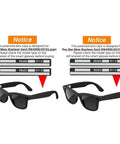 Polarized Clip On Lens For Meta Wayfarer Gen 2 Large 53 By 22 RW4008 RW4012 showing compatibility notice with sunglasses.
