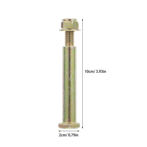 Lawnmower Rear Wheel Bolt Set With Lock Nut Steel Golden Threaded For Easy No Hassle Deck Wheel Replacement Heavy Duty Rear Wheel Screws And Nuts Kit Compatible With Most Mowers, 10cm bolt
