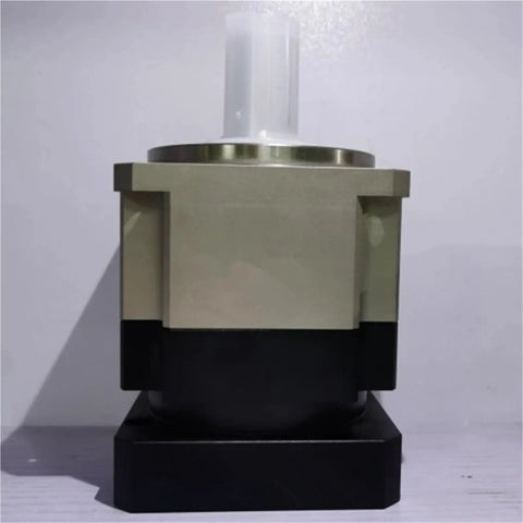 Beefed Up Helical Gear Planetary Gearbox Reducer Fitted For Nema 34 Stepper Motors with solid aluminum base and clear input shaft.
