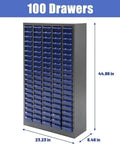 100 Drawer Parts Cabinet With ABS Drawers, Tool And Hardware Organizer Cabinet, Heavy Duty Steel Frame, Grey