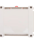 Front view of Flame Retardant ABS Junction Box for wall-mounted outlets, suitable for indoor and outdoor use, in white color.