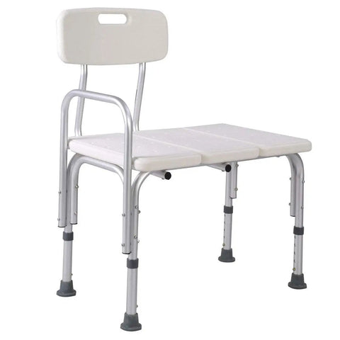 Bathtub Transfer Bench With Back Wide 24 By 15 Inch Seat Five Level Height Adjustment From 16.5 To 20.5 Inches