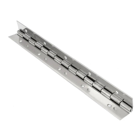 Pair Of 304 Stainless Steel Piano Continuous Hinges For Heavy Duty Cabinet Doors And Pantry Shelves Built Like A Tank With Smooth Swing Mechanism Yellow Coated Finish Gets The Job Done Every Time, showing steel structure.