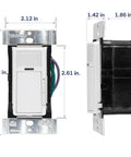 Smart PIR Occupancy Sensor Switch No Brainer 0-10V Neutral Required for 120-277VAC Homes front and side view with dimensions