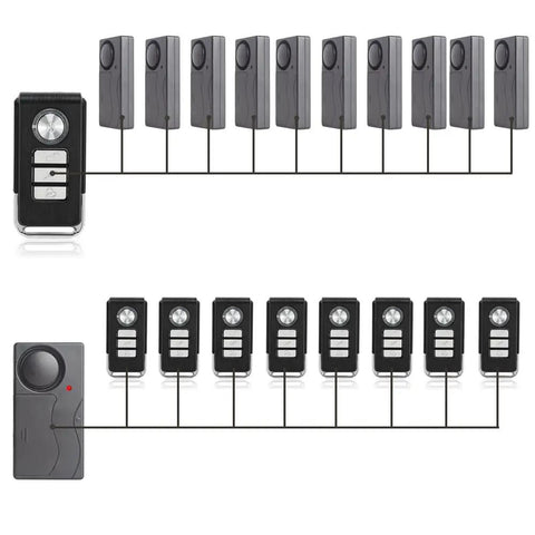 Wireless Anti Theft Vibration Alarm For Doors And Windows With 4 Sensors And 2 Remote Controls 110dB Loud Burglar Alarm system