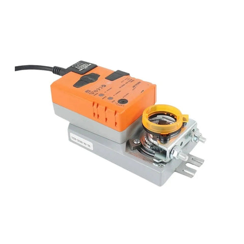 Heavy Duty Damper Actuator 24V AC DC 10 Nm Torque with orange control module for HVAC airflow management.