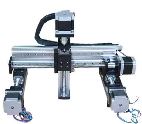 Motorized 3 Axis Stage Router With Ball Screw Drive, Precision Linear Guide Rails, And Stepper Motor, XY Travel 350mm Per Axis, Z Axis 250mm Travel
