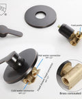 Components of Oil Rubbed Bronze Shower Faucet Set With 8 Inch Rainfall Head And Handle, Wall Mounted Single Function Trim Kit