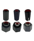 Badass Socket Wrench Assembly Collet Set With Matched Hex Nut Pairs, Black slotted nuts and collets, various sizes for precision work