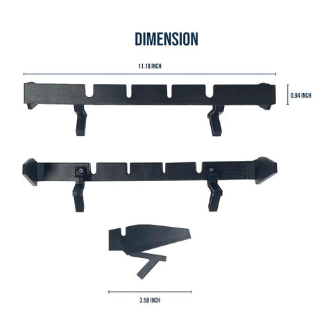 Dimensions of Mercedes-Benz VS30 Sprinter Dash Charging Cabinet Cord Console with Six Cable Access Ports No Drill Installation.