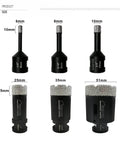 Amazon SHDIATOOL diamond core drill bits set, 6 pcs, vacuum-brazed, 6–51 mm for porcelain tile granite marble stone