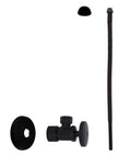 Matte Black Corrugated Riser Supply Line Kit With One Quarter Turn Angle Stop Valve For Faucet And Toilet Five Eighths In OD