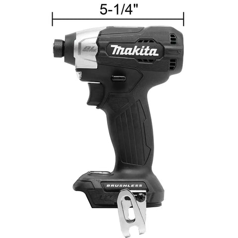 Ultra Compact 18V Brushless Cordless Impact Driver Tool Only, 5.25 Inch Body, Lightweight 2.6 Lb With No Battery, Side View