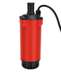 Slick Cordless Submersible Pump Battery Operated Water Transfer Badass for quick flood cleanup, red stainless steel design.