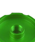 Top view of green Dope Aluminum Alloy Front Fork Cover For Mountain And Road Bikes Shock Absorption Shield Suspension Fork Caps