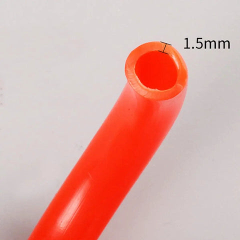 Close-up view of Hella Durable Coiled Air Compressor Hose built damn tough, showing 1.5mm inner diameter and seamless design.