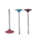 Three colored rubber emery polishing bits from Diamond In Rubber Emery Polishing Bits Set, 26 Piece Rotary Tool Accessories.