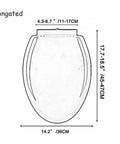 Slick Blue Elongated Toilet Seat Featuring Smooth Soft Close Lid And Quick Release Hinges Crafted From Tough Polypropylene That Snaps Right Onto Standard Bowls Resists Daily Wear And Stays Looking Sharp All Year Long, dimensions 17.7-18.5" x 14.2".