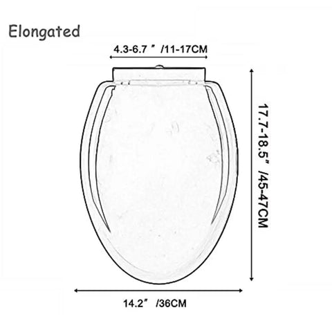 Slick Blue Elongated Toilet Seat Featuring Smooth Soft Close Lid And Quick Release Hinges Crafted From Tough Polypropylene That Snaps Right Onto Standard Bowls Resists Daily Wear And Stays Looking Sharp All Year Long, dimensions 17.7-18.5" x 14.2".
