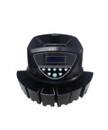 Heavy Hitter Money Counter Machine And Auto Coin Sorter With Crisp Digital Panel, black design, top view, for USD bundling.