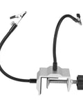 Beefy Flexible Metal Arm Soldering Clamp With Adjustable Multi Angle Stand for electronics DIY projects, shown on white base.