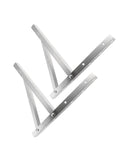 Heavy Duty Foldable Triangle Window AC Mount Bracket With Stainless Steel Build And Vibration Dampening Rubber For Quiet Durable Replacement Part For Your Window Air Conditioner, folded stainless steel 2-pack