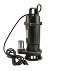 Submersible Grinder Pump For Wastewater And Dirty Water With Built In Debris Macerator System, black plastic, 1/2 HP motor.