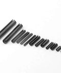 390 Pieces 13 Kinds M1.5 M2 M2.5 M3 M4 M5 M6 Steel Split Dowel Roll Pins Kit Slotted Spring Pins in various sizes.