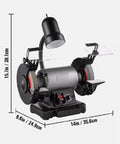 Heavy Duty 6 In Bench Grinder With Variable Speed Dial And Pure Copper Induction Motor with dimensions and features