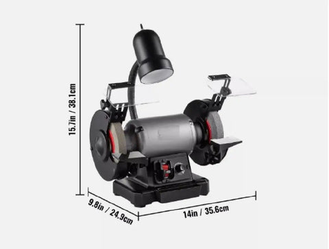 Heavy Duty 6 In Bench Grinder With Variable Speed Dial And Pure Copper Induction Motor with dimensions and features