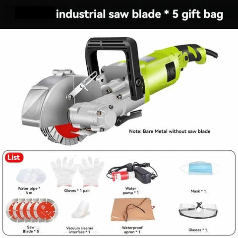 Powerhouse Handheld Wall Groove Cutting Machine for Brick and Concrete 4800W Circular Saw with Deep Slotting Capability, no blade included.