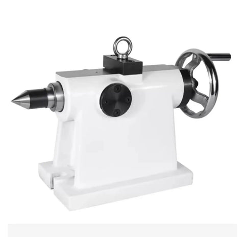Pro Grade Four Axis Tailstock Indexing Head For Cnc Lathe with rugged cast iron construction and manual rotation.