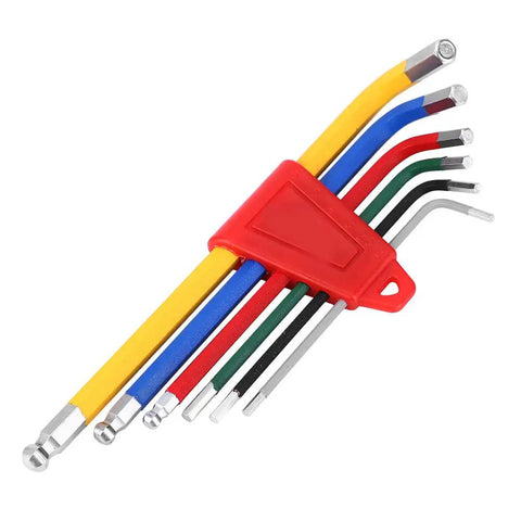 Super Cool Keenso 6 Piece Color Coded Bike Tools Set With Long Arm Internal Hex Allen Wrenches Made From Durable Aluminum Alloy For Easy Grip Bicycle Repair And Home Shop Maintenance Tasks That Are a Total Breeze to Handle Everyday, color-coded hex wrenches