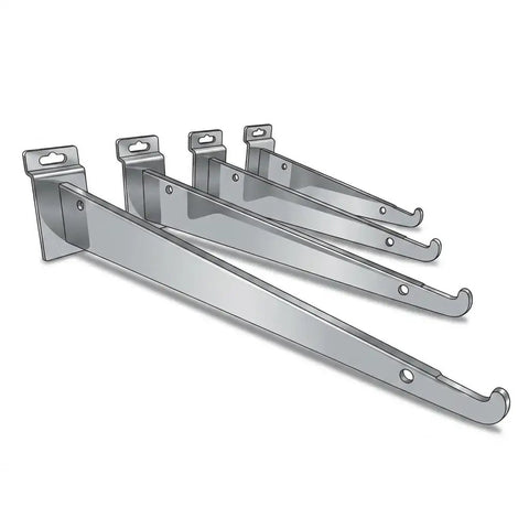 12 Pack Slatwall Hooks 12 Inch Silver Metal Brackets For Retail Displays And Garage Storage Durable Slat Wall Hangers Built To Last Tough As Nails