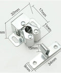 No Screw Install Needed For This Cool Spring Loaded Roller Catch Latch Set, stainless steel, compact design, for cabinets and boats.