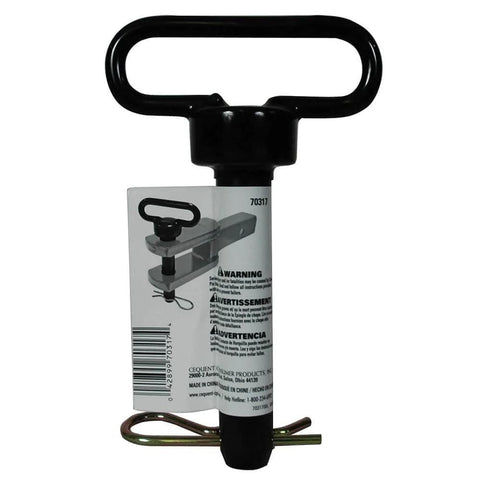 One-Inch Diameter Clevis Pin With Comfort Grip Handle, Heavy-Duty Heat-Treated Grade Eight Steel, Black Powder Coat Finish, Includes Cotter Pin