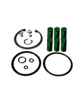 Waterjet actuator rebuild kit with six green springs, O-rings, and seals for waterjet cutting head