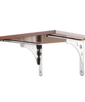 Heavy Duty Triangular Wall Bracket Stainless Steel Shelf Support Large Space Saving Desk Corbel with Wood Grain Finish