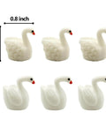 Whimsical Mini Swan Hinge Head Magnets Set Of 6 For Door Decor And Metal Surfaces, shown in side view, plastic material.