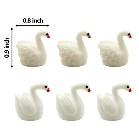 Whimsical Mini Swan Hinge Head Magnets Set Of 6 For Door Decor And Metal Surfaces, shown in side view, plastic material.