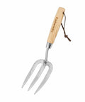 Versatile Weeding Fork Hand Tool With A 12 Inch Wood Handle And 3 Pointed Tines for easy gardening on white background