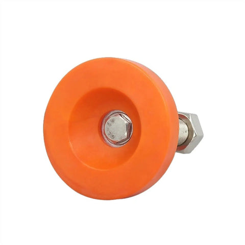 Beefy, Rock Solid Heavy Duty Adjustable Feet Set With M16 Threaded Leveling Feet And Shockproof PVC Base For Tables Shelves And Industrial Equipment, Easy Swivel Levelers, Stable Support For Home Office Workshop And Heavy Furniture orange PVC leveling foot with M16 threaded bolt