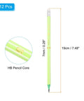 Round Pencils 12 Pack HB Graphite Wooden Pencils With Erasers For Classroom Office Writing And Drawing Supplies Green White