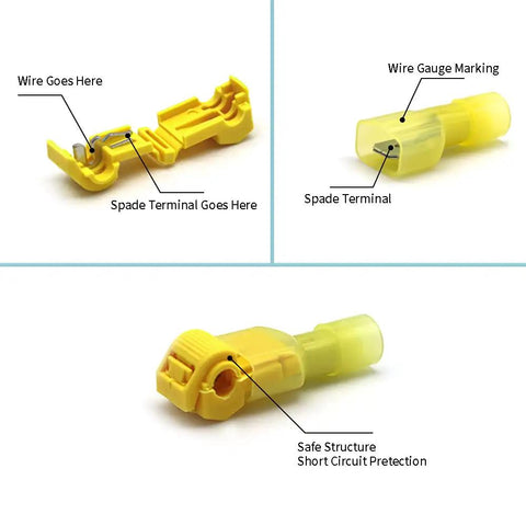 All In One T Tap Wire Connectors Kit 280 Pcs For 12-10 AWG Waterproof Splice Connectors with Quick Disconnects shown.