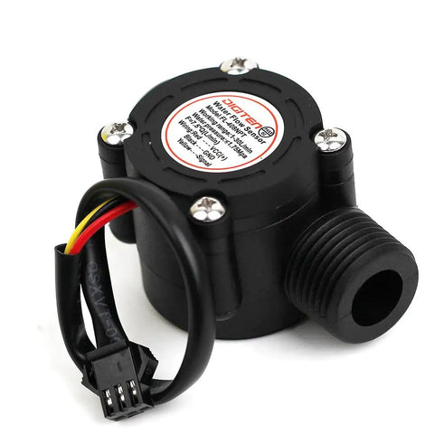Plug And Play Flow Sensor With Half Inch NPT Thread For Arduino And Raspberry Pi, 1 To 30 Liters Per Minute Flow Meter, black