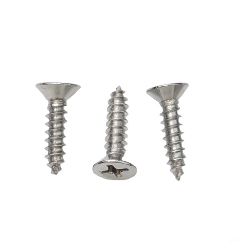 Three silver screws on a white background, not related to Sliding Miter Bar For Table Saw And Workbench With 30mm Slot And 19mm Bar In A 400mm T Track