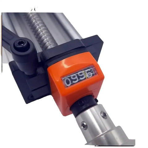 Beefy Manual Hand Wheel Linear Motion Stage With 100 200 300 400 500mm Stroke SFU1610 Ball Screw Sliding Table Module For CNC Machines Robotics And Automation Position Counter Included, orange counter close-up