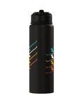 Black insulated stainless steel water bottle for sailplane pilots and glider enthusiasts cold sips for towplane launches