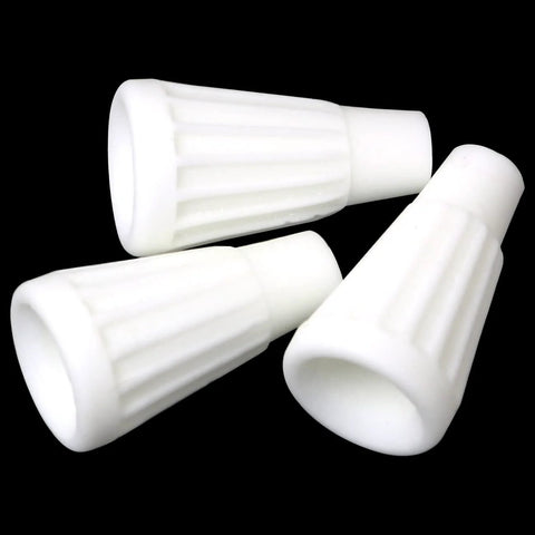 Ceramic wire connectors (porcelain), small white high-temperature twist caps; set of 3.